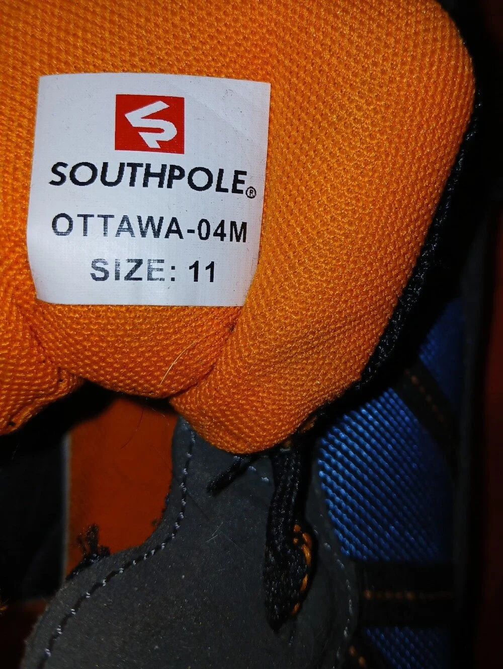 Southpole Men’s Hiking/Work Boots - Blue & Gray - Size 10.5